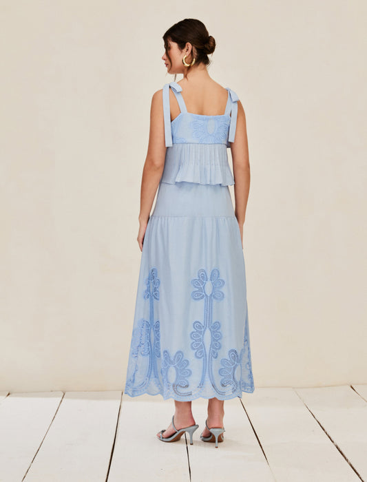 LAURA BLUE COTTON DRESS
