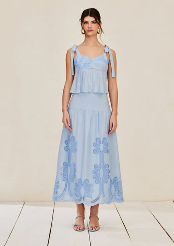LAURA BLUE COTTON DRESS