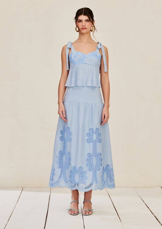 LAURA BLUE COTTON DRESS